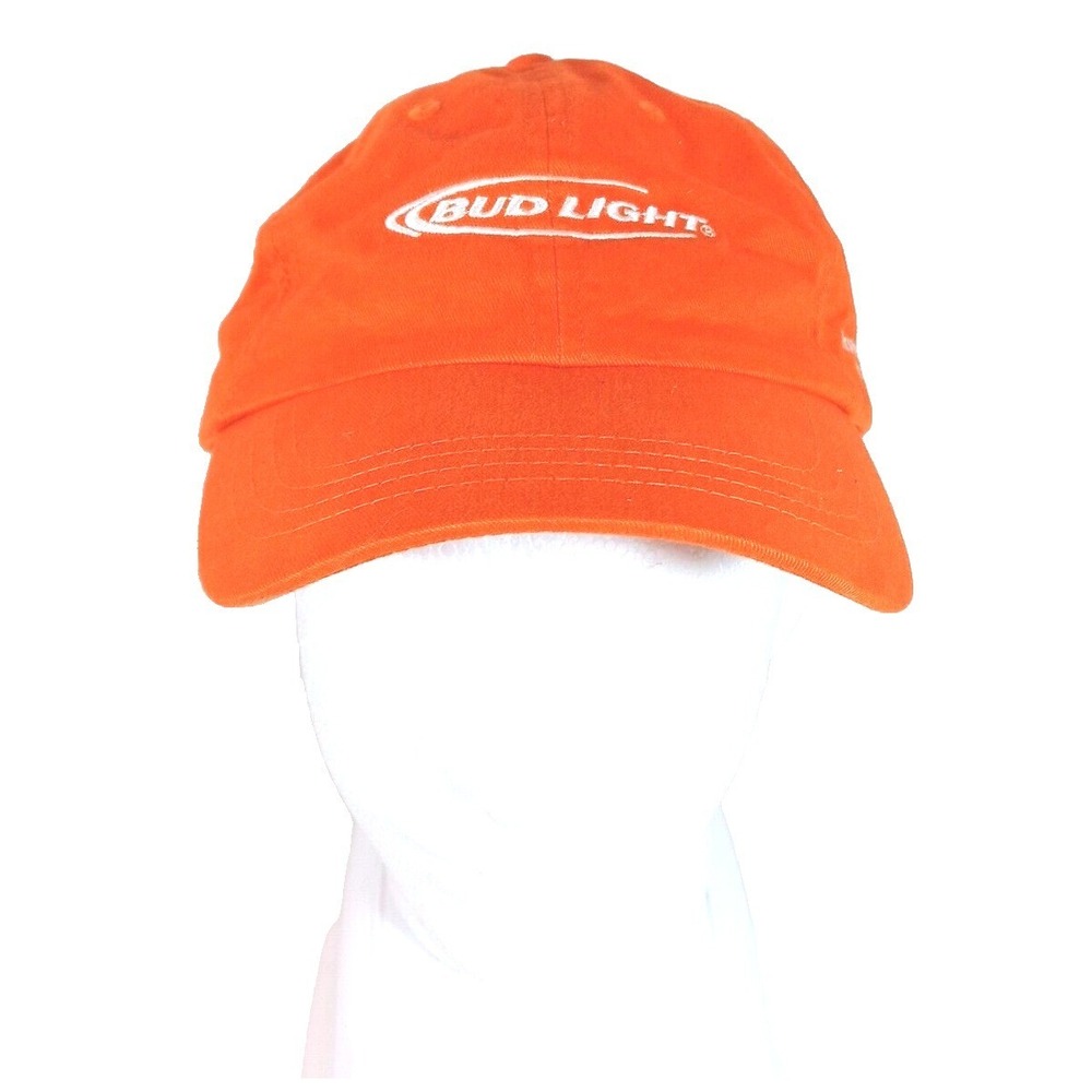 Bud Light Hat Mens Orange Responsibility Matters Beer Promo Baseball Cap Dad Hat